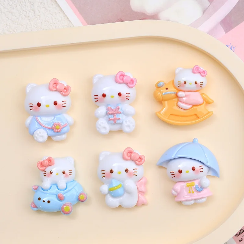 

5pcs Cute kitten baby cartoon resin flatback cabochon diy scrampbooking embellishments supplies hllo kitty jelwelry charms