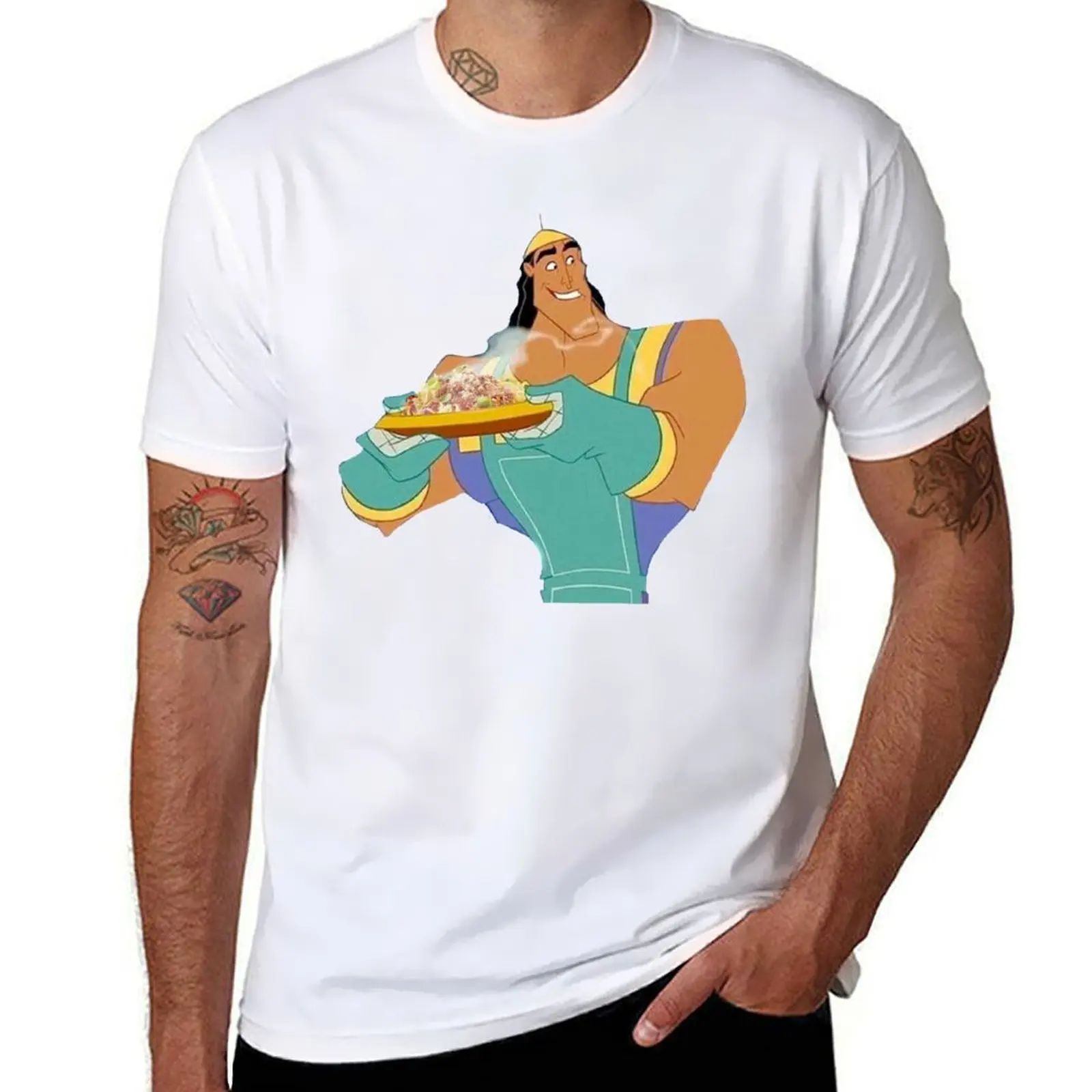 

Футболка Kronk Has Spaghetti, мужские футболки, повседневные футболки для мужчин, хлопковые футболки, 100% хлопок, футболки с принтами, футболка
