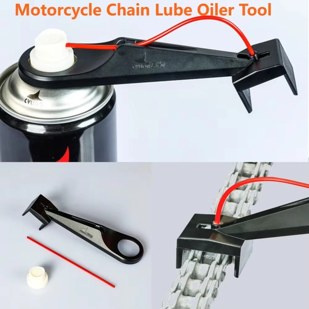 

PP Motorcycle Chain Lube Applicator Four channel nozzle Lightweight Mess-Free Chain Wax Chain Cleaner Tools Durable