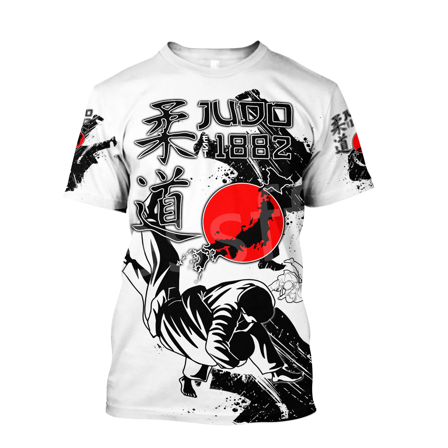 Summer Fashion Men\'s Judo 3D Printing T-Shirt Short Sleeve Street Casual Sports Fitness Military Art Oversized New Shirt