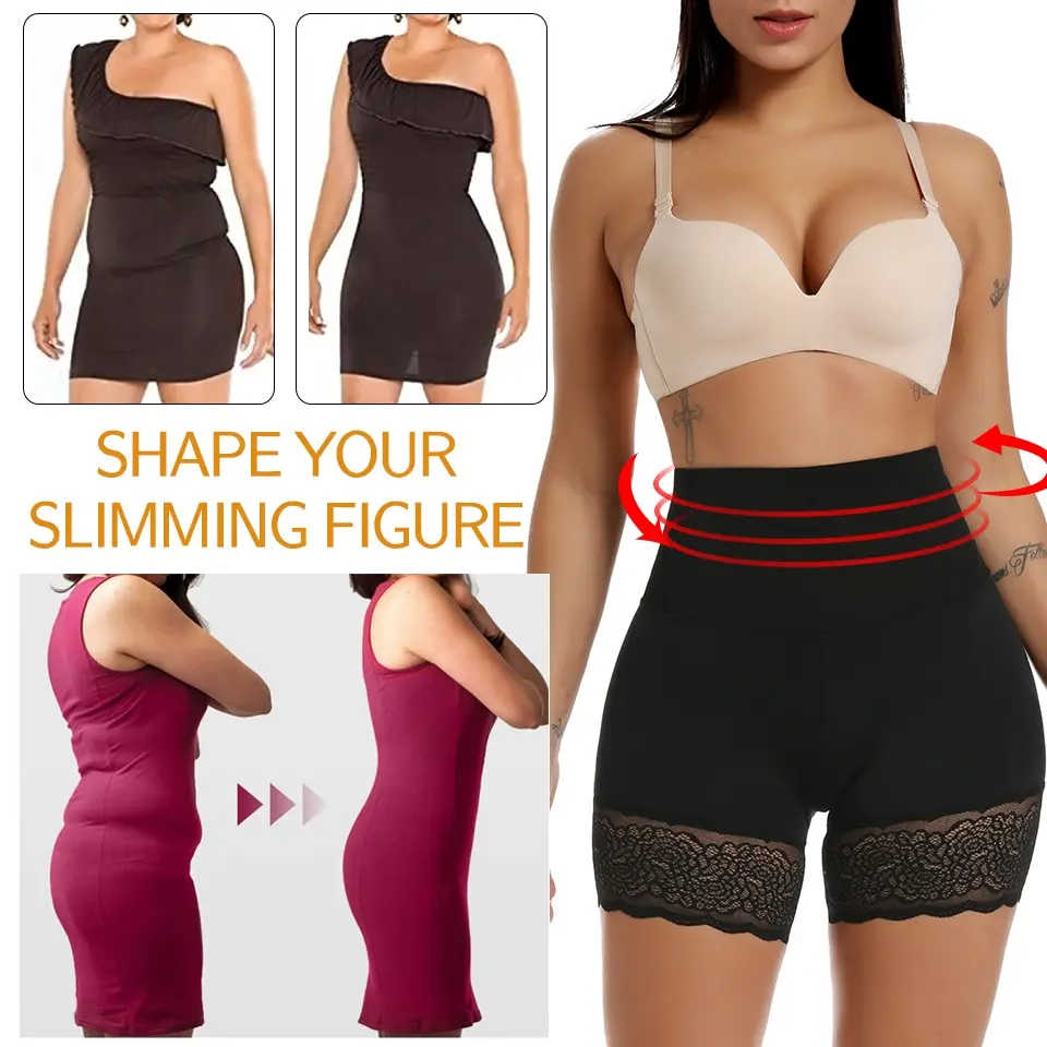 Women Shapewear Lace Seamless Safety Short Pants Female High Waist Stretch Shorts Briefs Summer Slimming Under Skirt Shorts