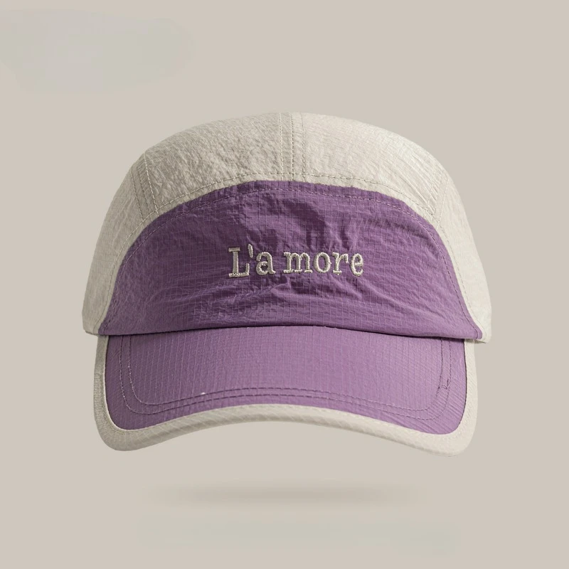 Outdoor Patchwork Baseball Caps Women Breathable Mesh Side Panels Adjustable Baseball Hat Hiking Travel Hat