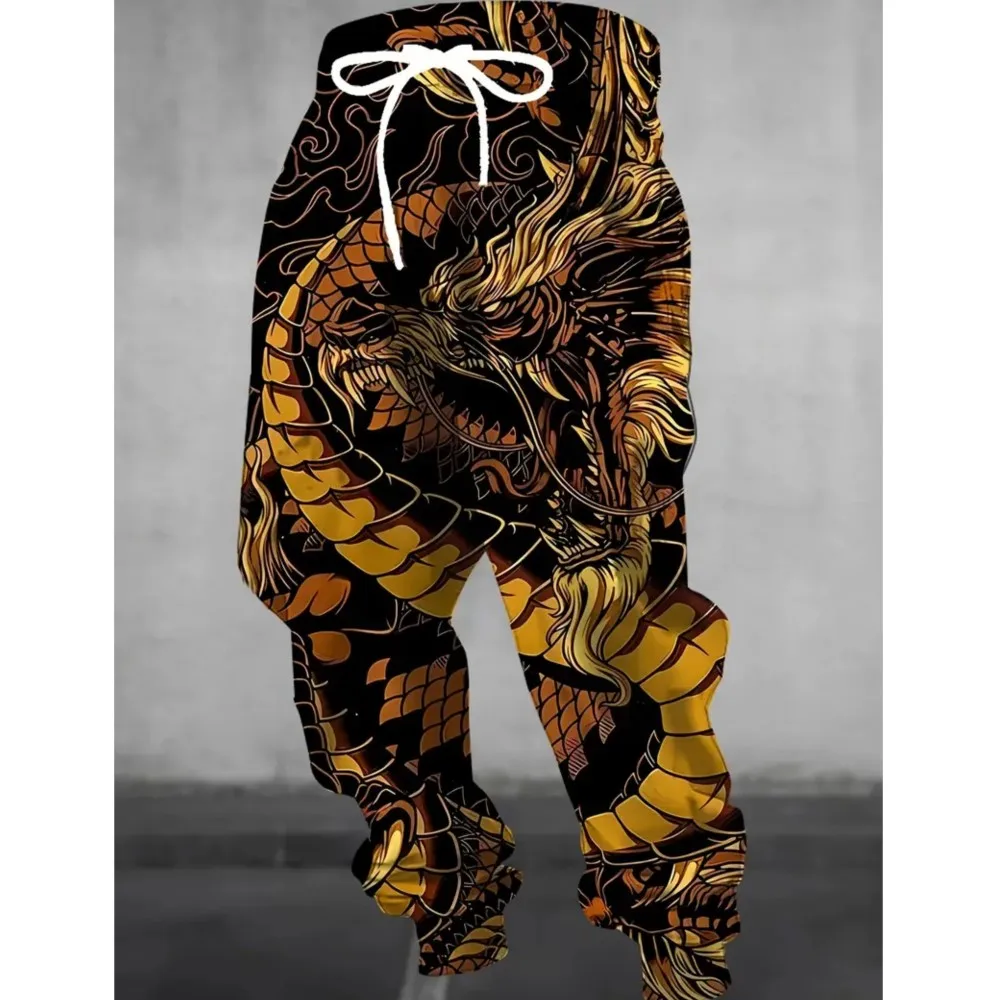 

2026 new men's casual pants 3D American Patriot printed jogging pants 100% polyester light elastic rope with pocket sports pants