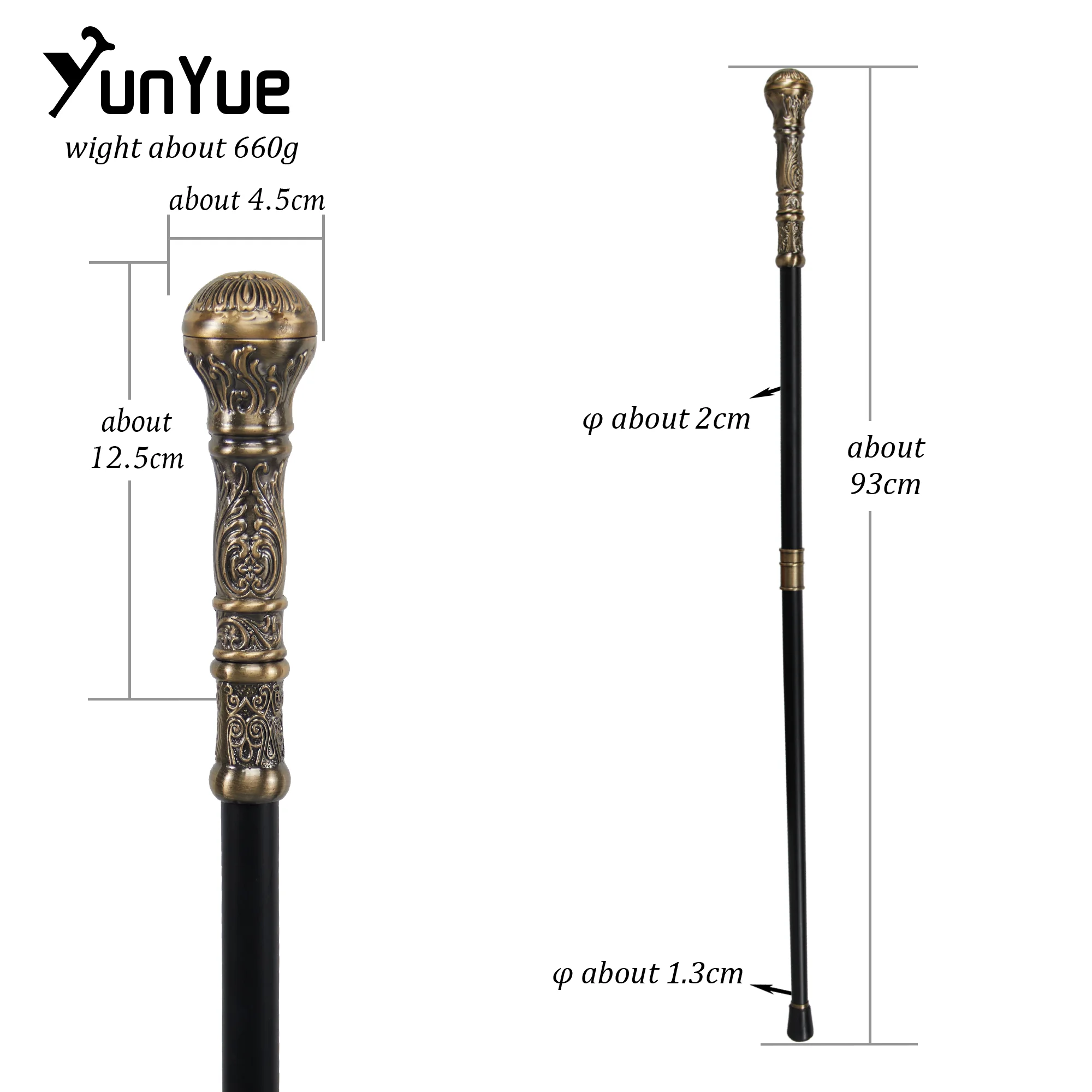 البرونزية مقبض دائري موضة عصا للمشي السادة خمر اليدوية عصا للمشي سيدة الفن جمع تأثيري فيلم الدعامة قصب #2