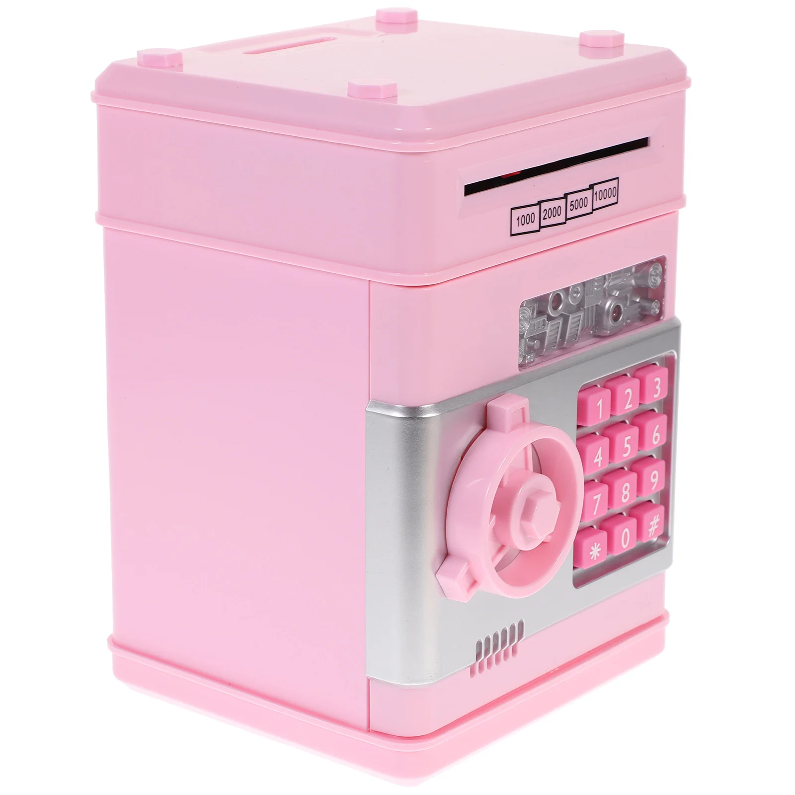 Children's Money Saving Bank Deposit Box Intelligent Voice Mini Safe and for Kids with Pass Code (Pink, Button Random Color)