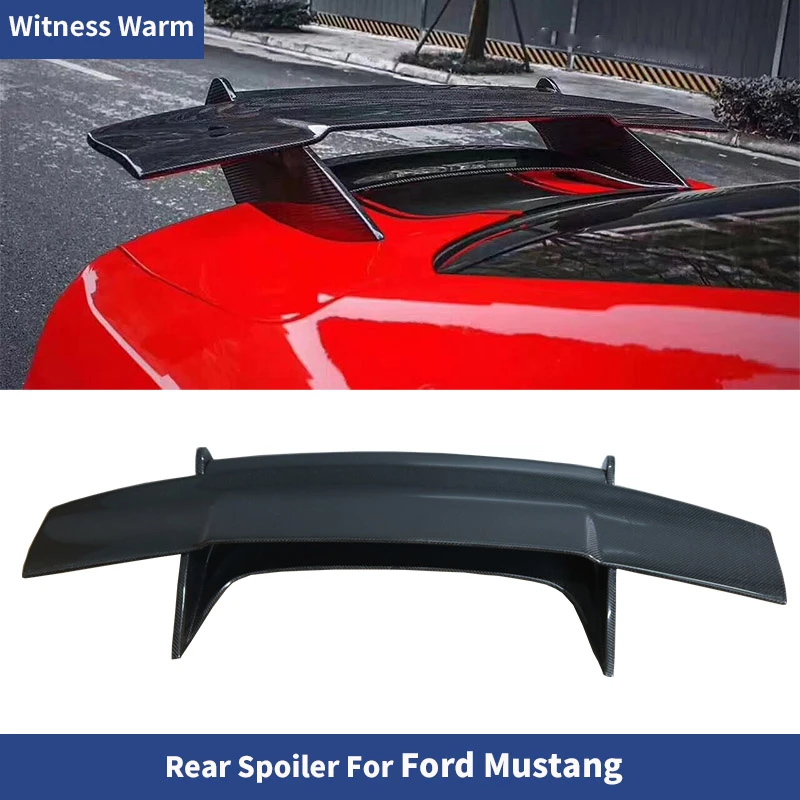 for Ford Mustang 2015 2016 2017 Rear Wing Spoiler Car Trunk Boot Wings Spoilers Carbon Fiber Screw Installation Gt Style