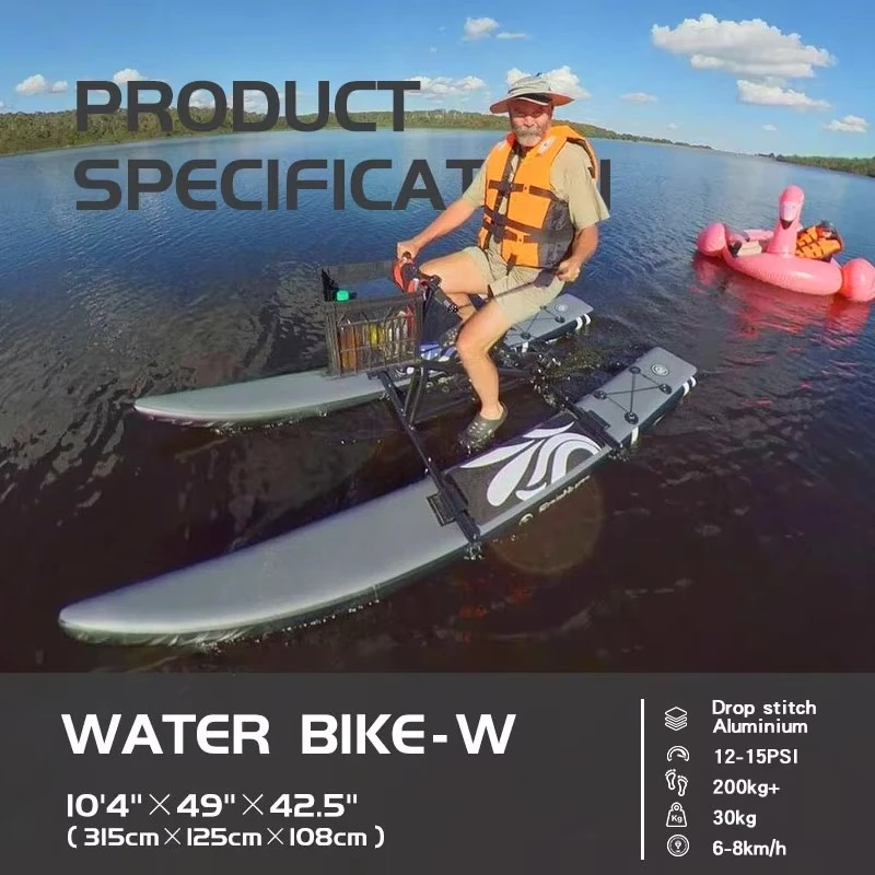 Customizable 1-2 People Inflatable Water Bike Pedal Boat Floating One Seated Inflatable Sea Cycle Water Bike For Sale