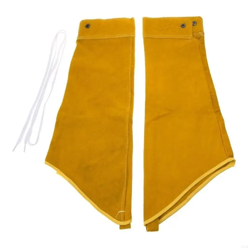 

4XFD Welder Arm for Protection Leather Sleeves Flame-resistant for Wood Stove Campfir