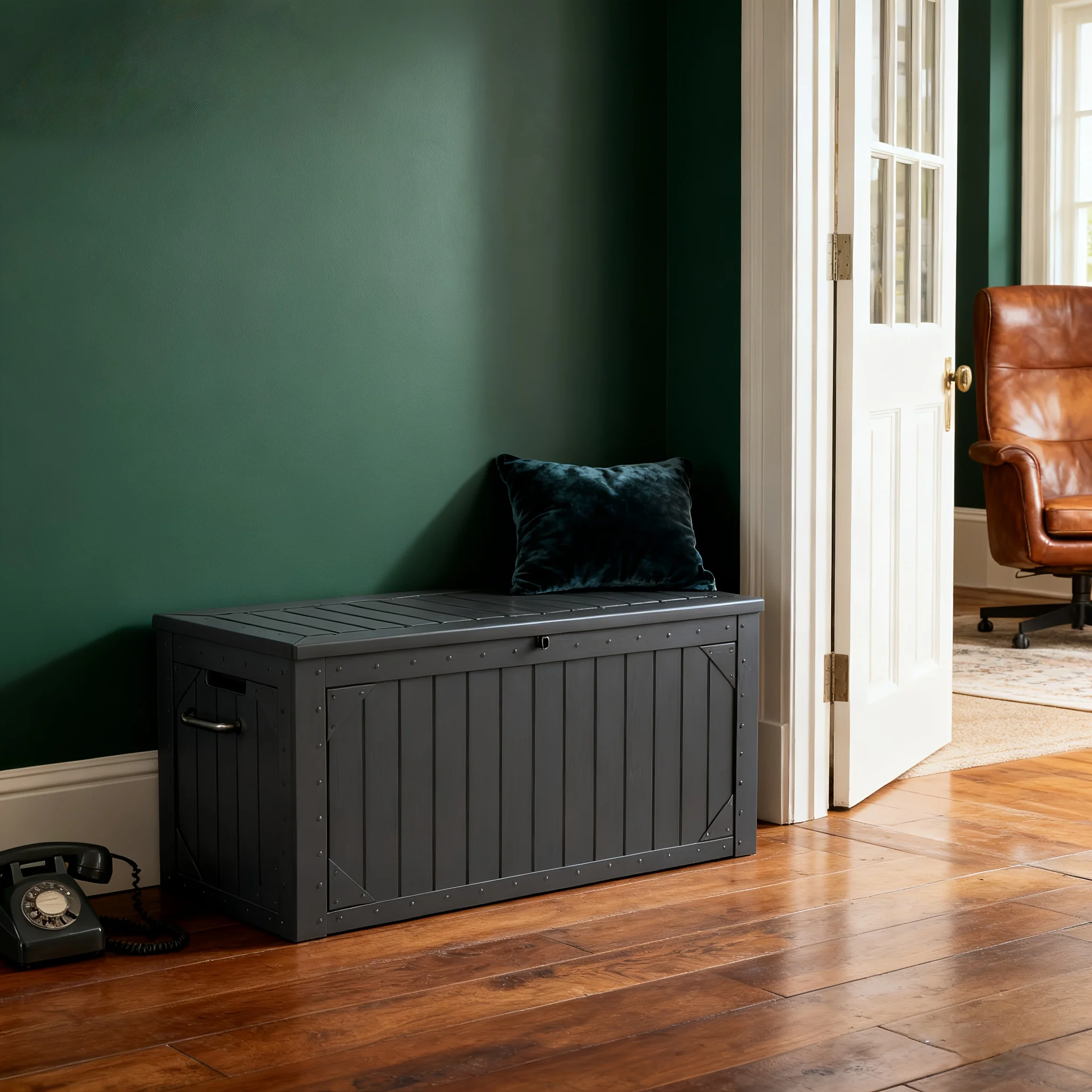 

100-gallon Large Outdoor Storage Deck Box Is Waterproof. It Comes with A Lockable Storage Bench Suitable for Patios, Pool Supplies, Gardening Tools, Pillows. It Is Easy to Assemble., Box,Cabinet,Rack for Outdoor Storage