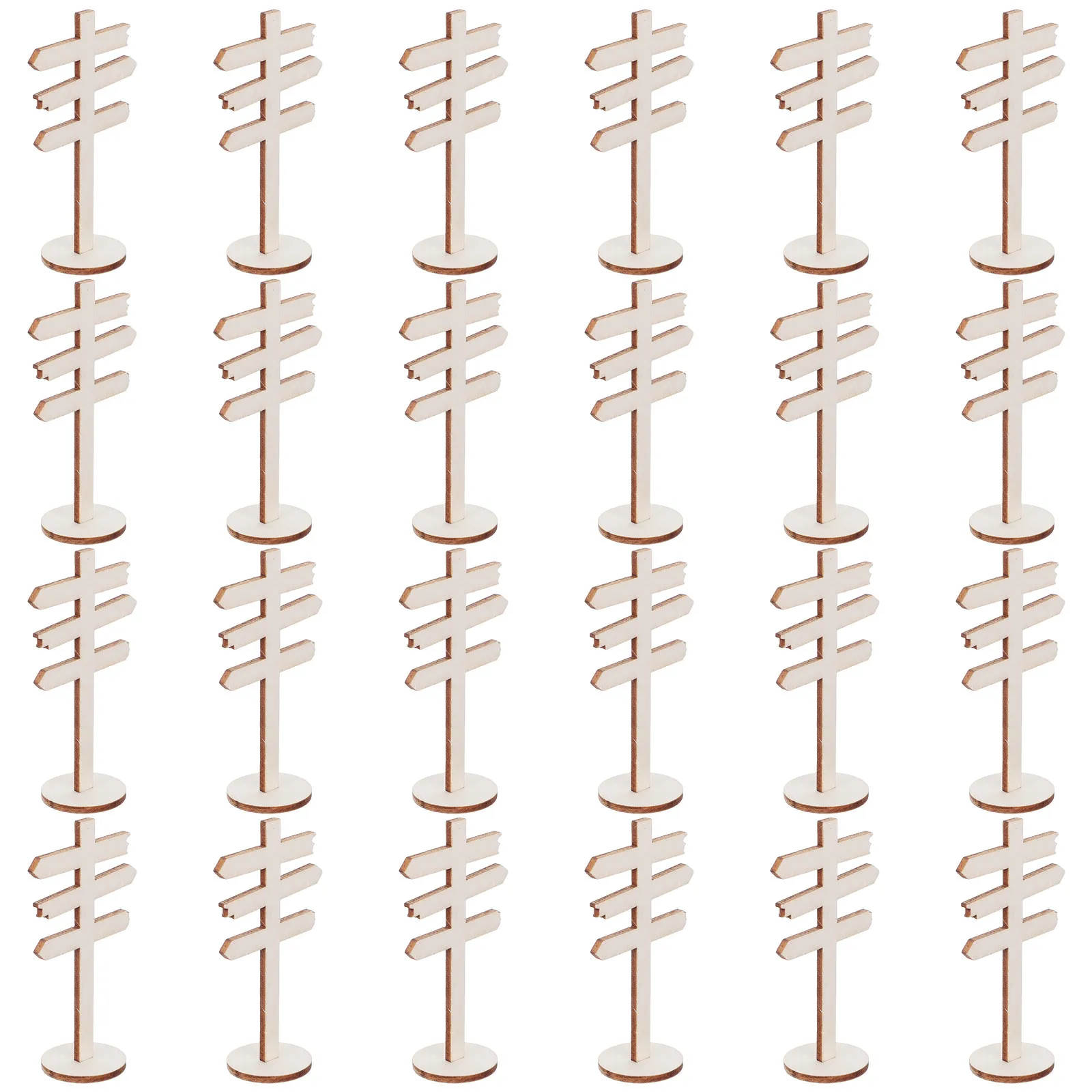 24Pcs Miniature Wooden Fence Borders Micro Landscape Accessories Garden Fence Direction Arrow Signs DIY Fairy Garden Succulent