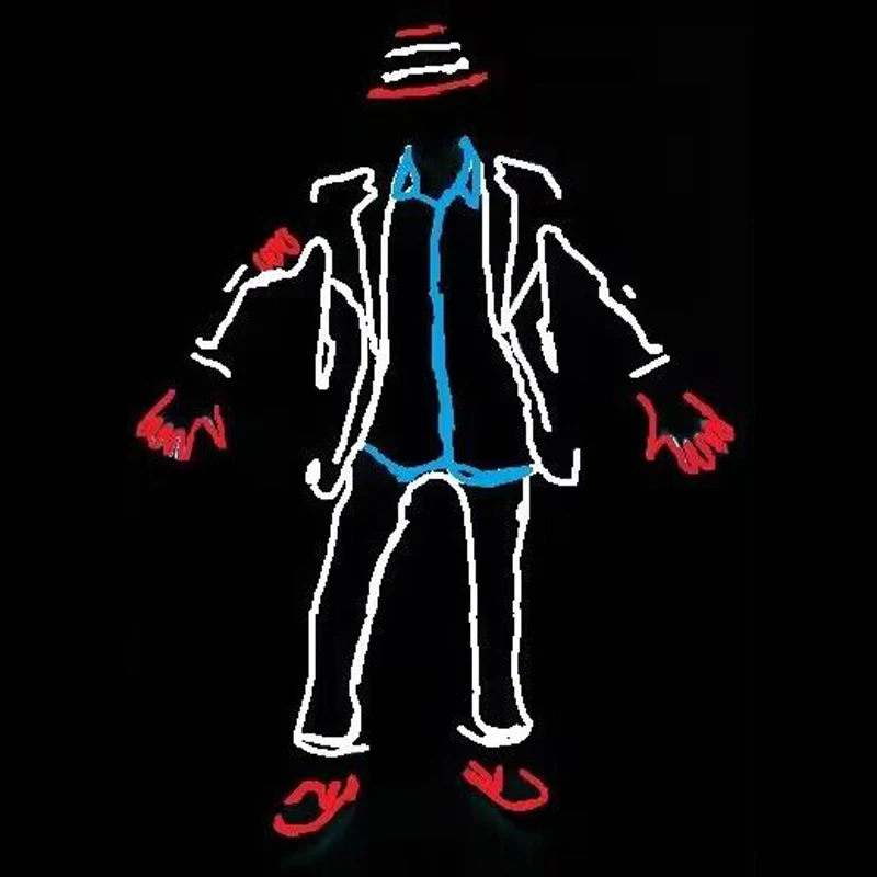 EL Wire Glowing Jazz Dance Costumes Light up LED Clothing Stage Performance Luminous Wear DIY Cool Strip Lighting For Club Props