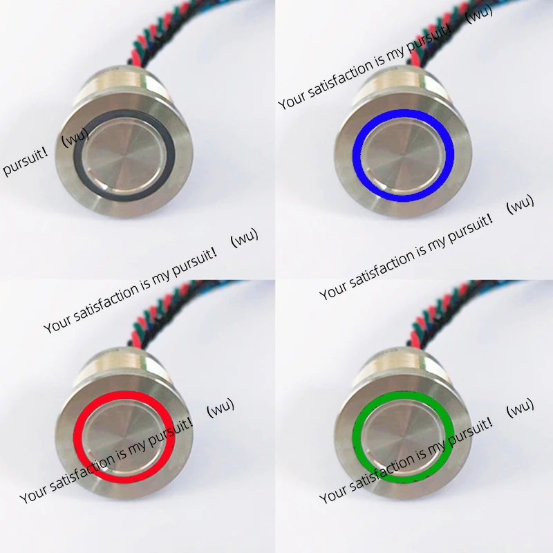 16/19/22 mm, for IP68, 316L, waterproof RGB, three-color piezoelectric button switch PS223P10YSS1RGB24T