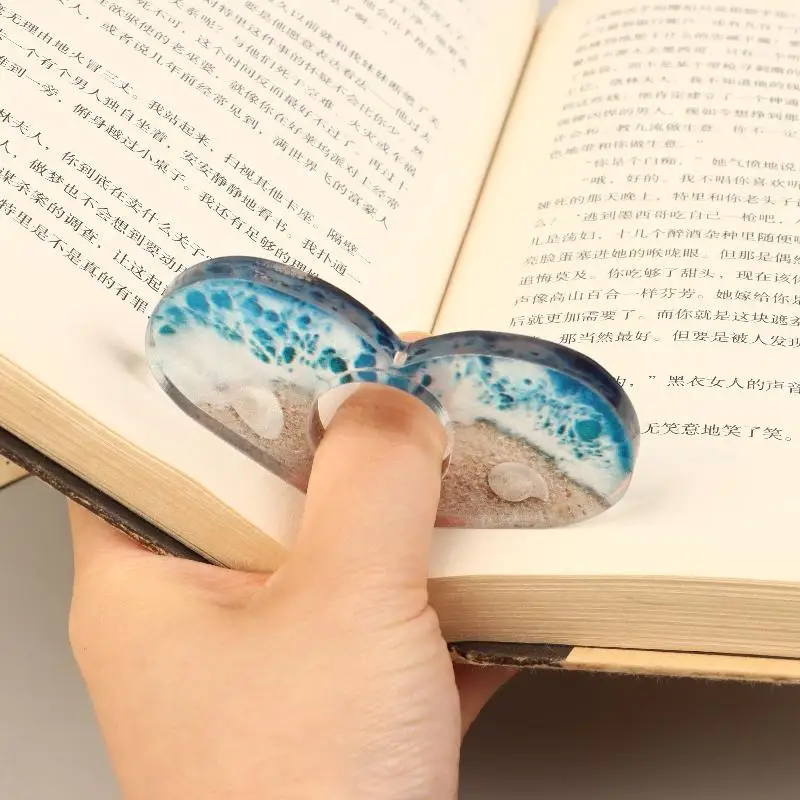 【Nice】1/2Pcs Creative Ocean Beach Book Page Holder Reading Aid Thumb Book Support Book Expander School Supply Convenient Resin