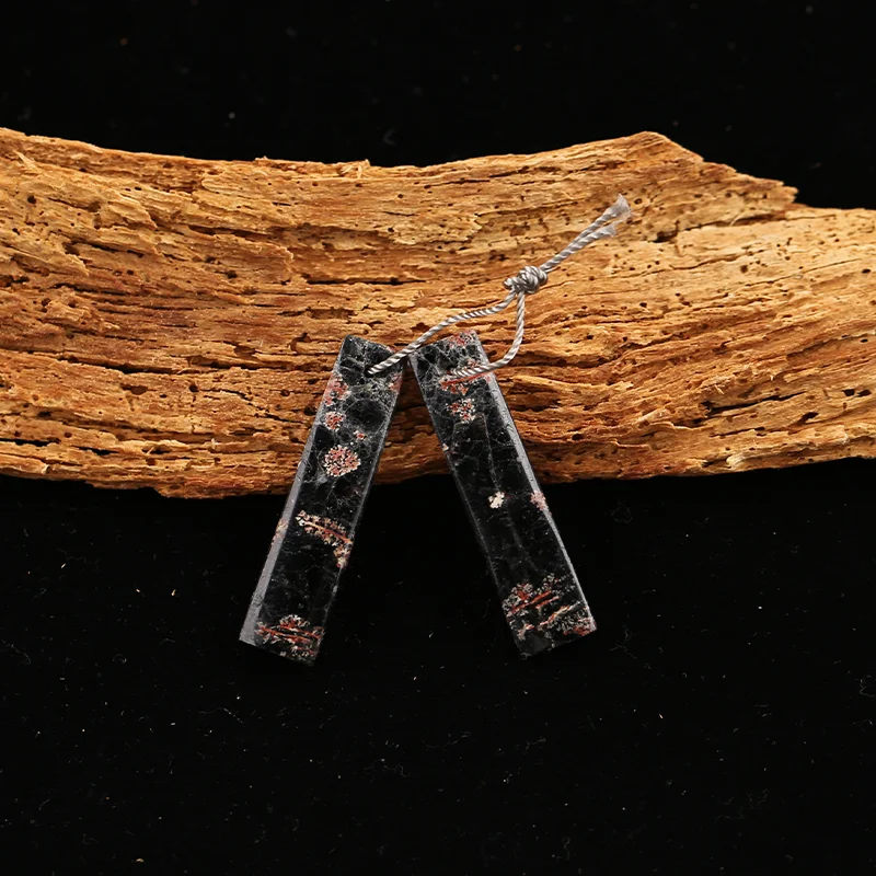 B&F Snow Flake Obsidian Earring Beads for Jewelry Making, Handmade Natural stones beads, Stones for jewelry Making Supplies