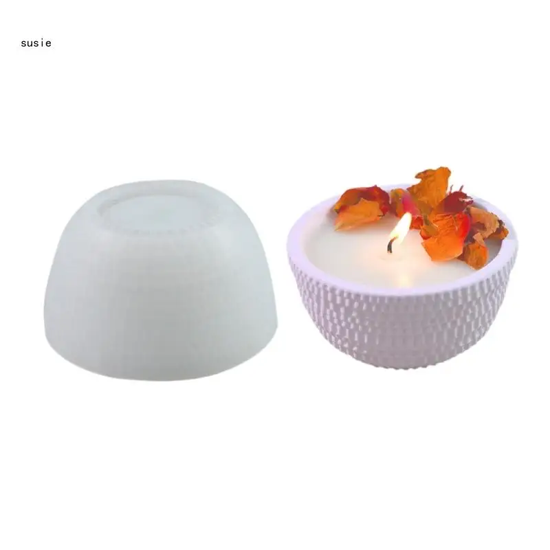 

X7YA Handcraft Silicone Bowl Mold Round Holder for Resin Concrete Home Decors Project