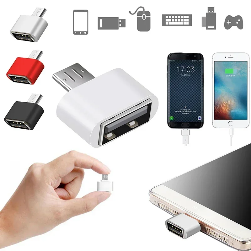 Konwerter USB Micro na USB 2.0 Mobile Type-C Jack Splitter do tabletu z systemem Android Micro Adapter Mini OTG Kabel USB OTG Adapter