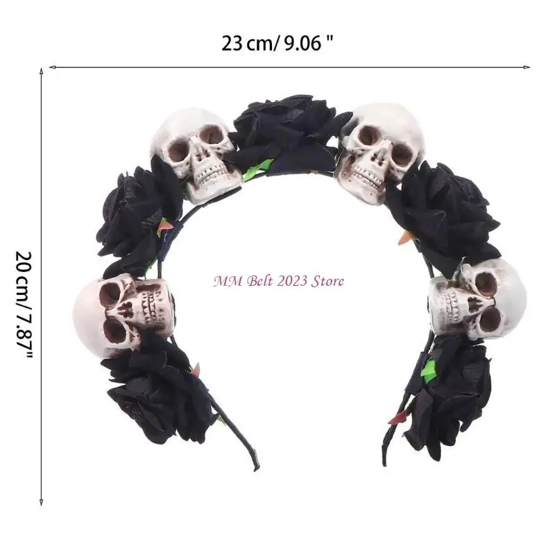 49ME Rose Cluster Headband cho bé gái Phụ nữ Mũ nón Halloween
