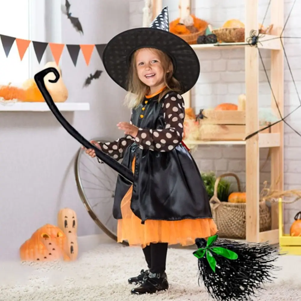 Decorazione per feste di Halloween scopa per streghe con nastro-accessorio e bomboniere per Photo Booth perfetti per celebrazioni spettrale