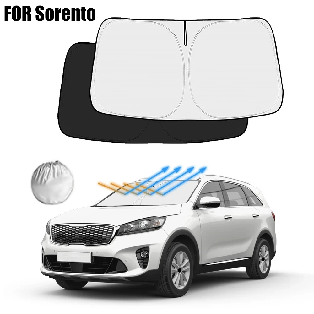 Car Windshield Sunshade Cover For Kia Sorento 2021 2022 2023 2024 2025 Front Window Sun Shade Visor Auto Interior UV Protection