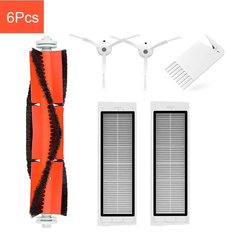 Brosse Principale et Latérale avec Filtre HEPA pour Xiaomi 1S Rock Dock, Accessoires d'Aspirateur, 6 Pièces, S5, S60, S5, S50, S55, E25, E35