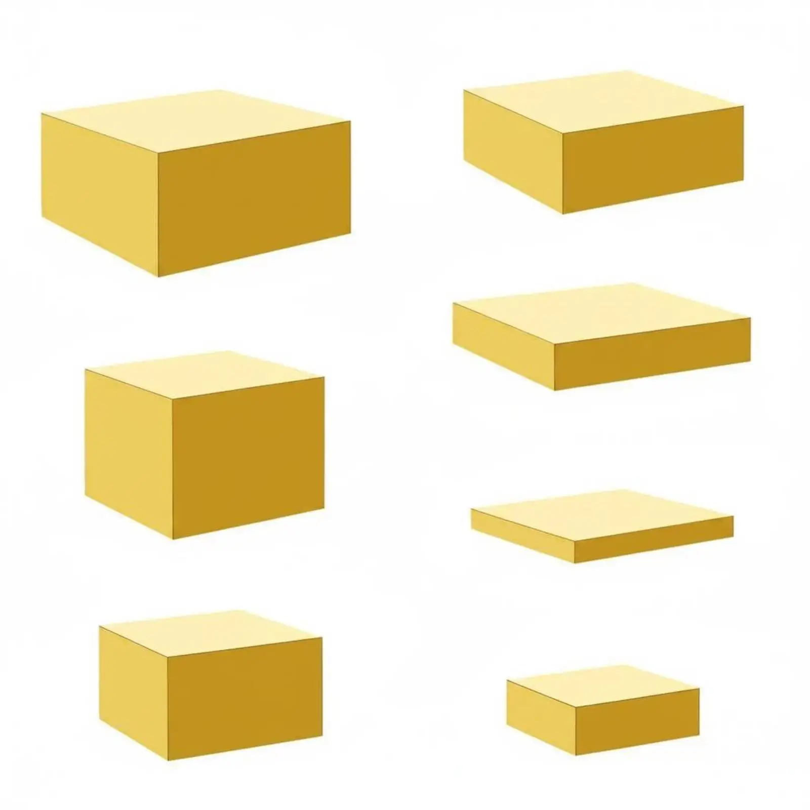 Gold Acrylic Display Stand Set of 7 Nestable Risers for Jewelry Perfume Dessert Showcase Decor