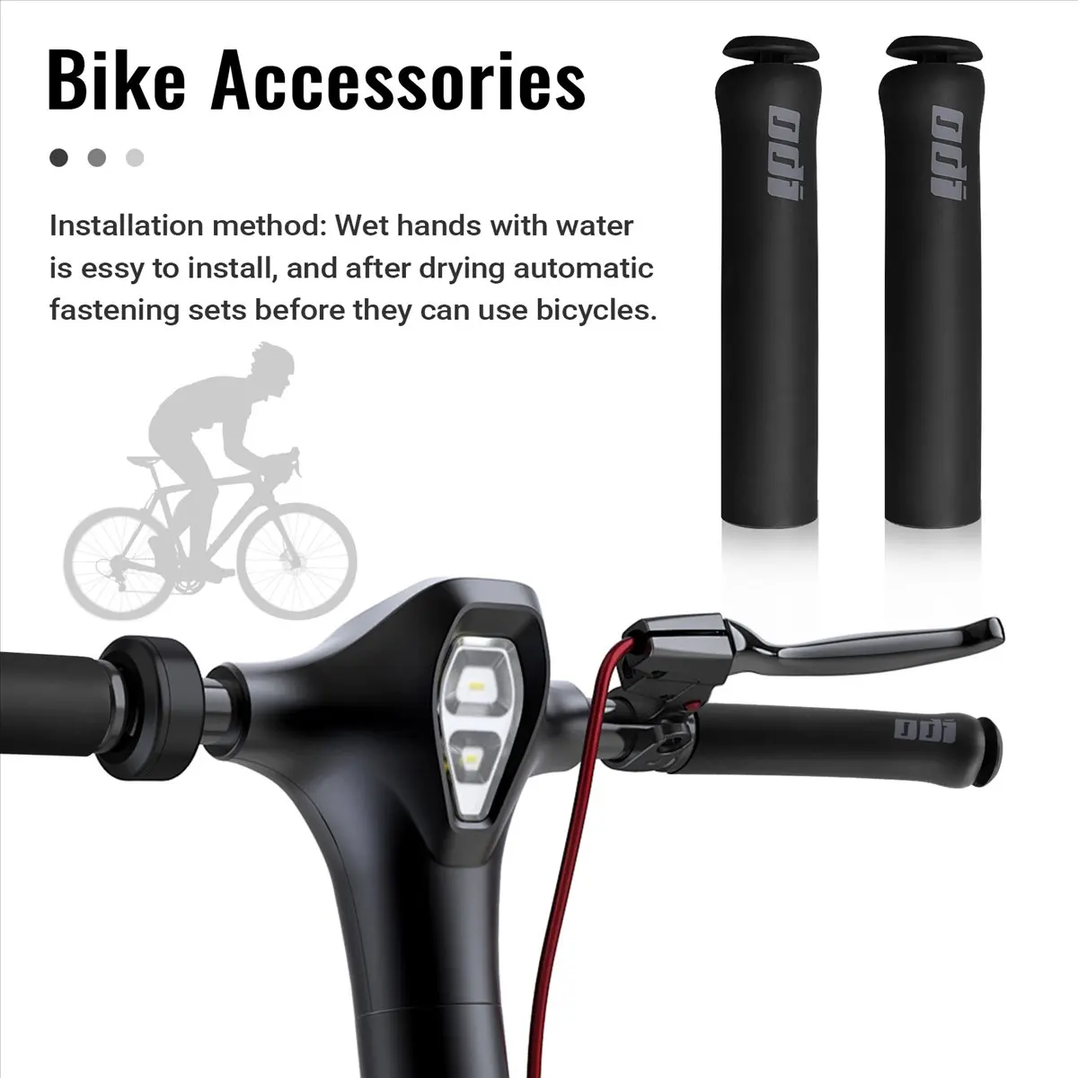 【CYBER MONDAY】ODI MTB Bicycle Grip Silicone Handlebar Grips Shock-Absorbing Soft Mountain Bicycle Grip Bike Accessories Black