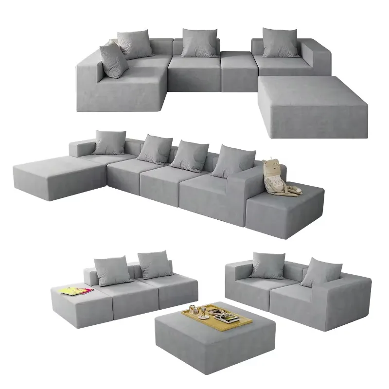 

Custom sofa combination compression sofa furniture filled with high-density foam home 3-seat washable fabric sofa