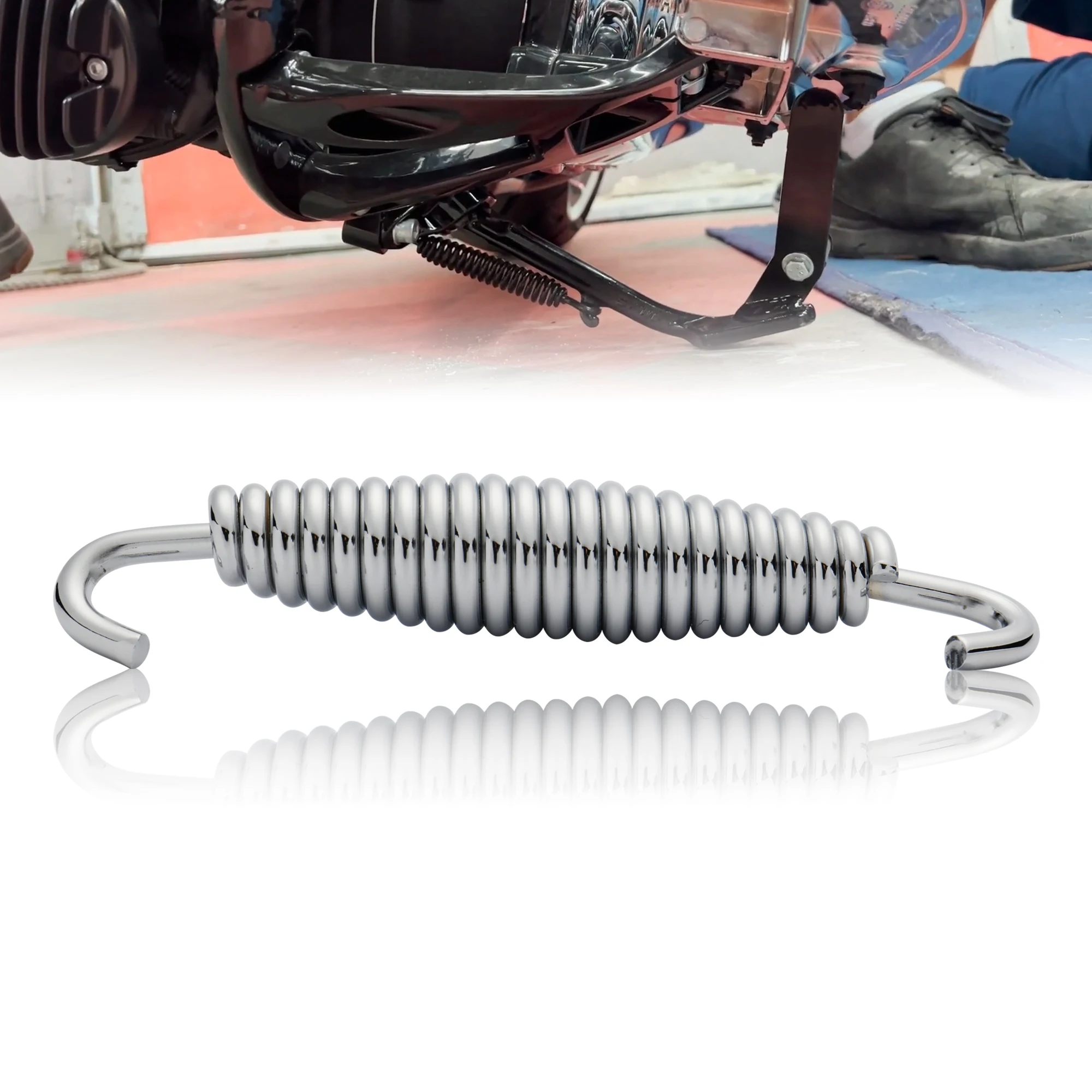 

4.1"/10.4CM Kickstand Spring for Harley 2007-2017 Softail 1999-2023 Touring Road Electra Street Glide Road King, Chrome/Black