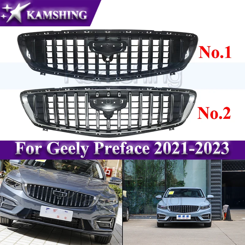 Kamshing Front Bumper Grill Mask Radiator Grille For Geely Preface 2021-2023 Racing Grills