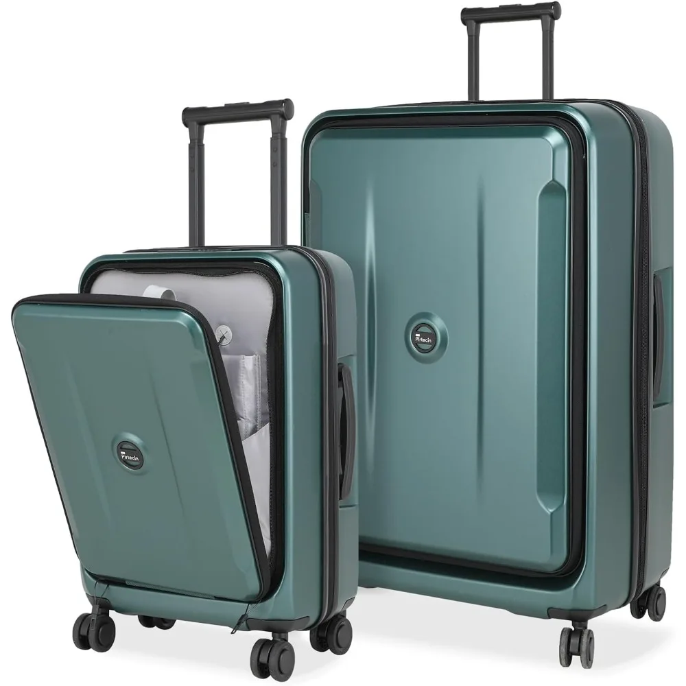 

Luggage Sets 2 Piece, Carry On Luggage with Front Pocket & USB Port and 28 Inch Expandable Checked Luggage with Top Opening, Dur