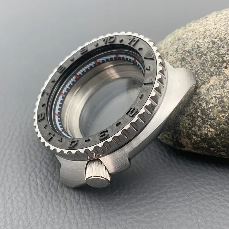 6105 6309 Turtle Abalone with Resistance Transparent Case Back Fits NH34 NH35 NH36 Movement Diving Men's Watch Case Customized