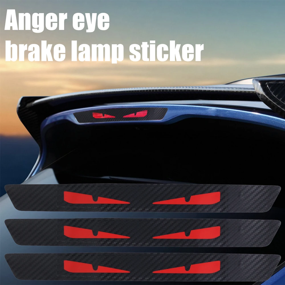 2024 Carbon Fibre Angry Eyes Car Brake Tail Light Safety Warning Stickers High End Creative Decoration Auto Exterior Decoration