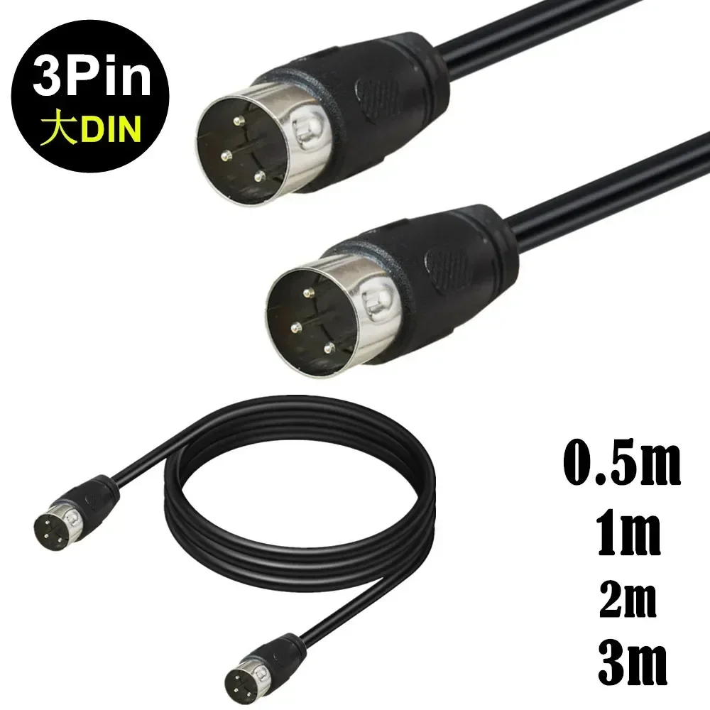 DIN 3pin Male To Male 3 Pin Signal Transmission for TV, DVD Player Power Audio Video AC Power Medical Equipment Connection Cable