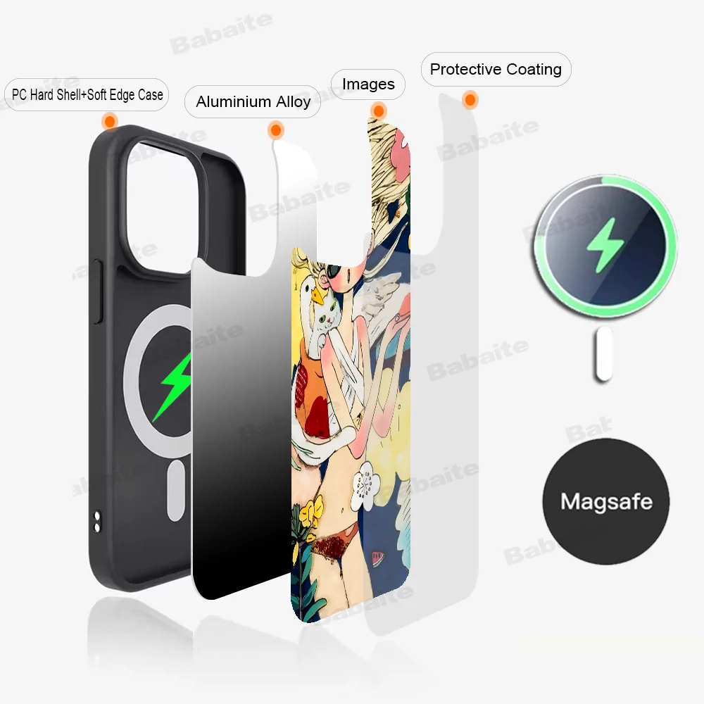 Aya Takano Phone Case Magnetic Case For iPhone 16 14 13 12 11 15 Pro Max Plus For Magsafe Wireless Charge Cover