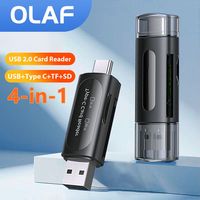 4 IN 1 USB 2.0 Type C Card Reader SD TF Card Reader External Storage Black Stretch for Memory Stick Multifunction Card Reader