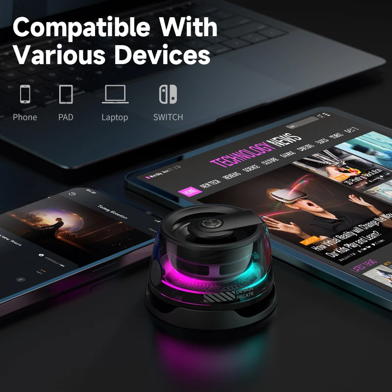 Edifier-مكبر صوت مغناطيسي محمول بلوتوث ، صندوق صوت صغير ، حامل هاتف لاسلكي حقيقي ، إضاءة RGB ، HECATE G200 ،