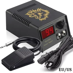 Tattoo Power Supply Kit Digital LCD Dual Mode Power Foot Pedal Cable for Rotary Tattoo Machine Coil Tattoo Gun Tattoo Supplies