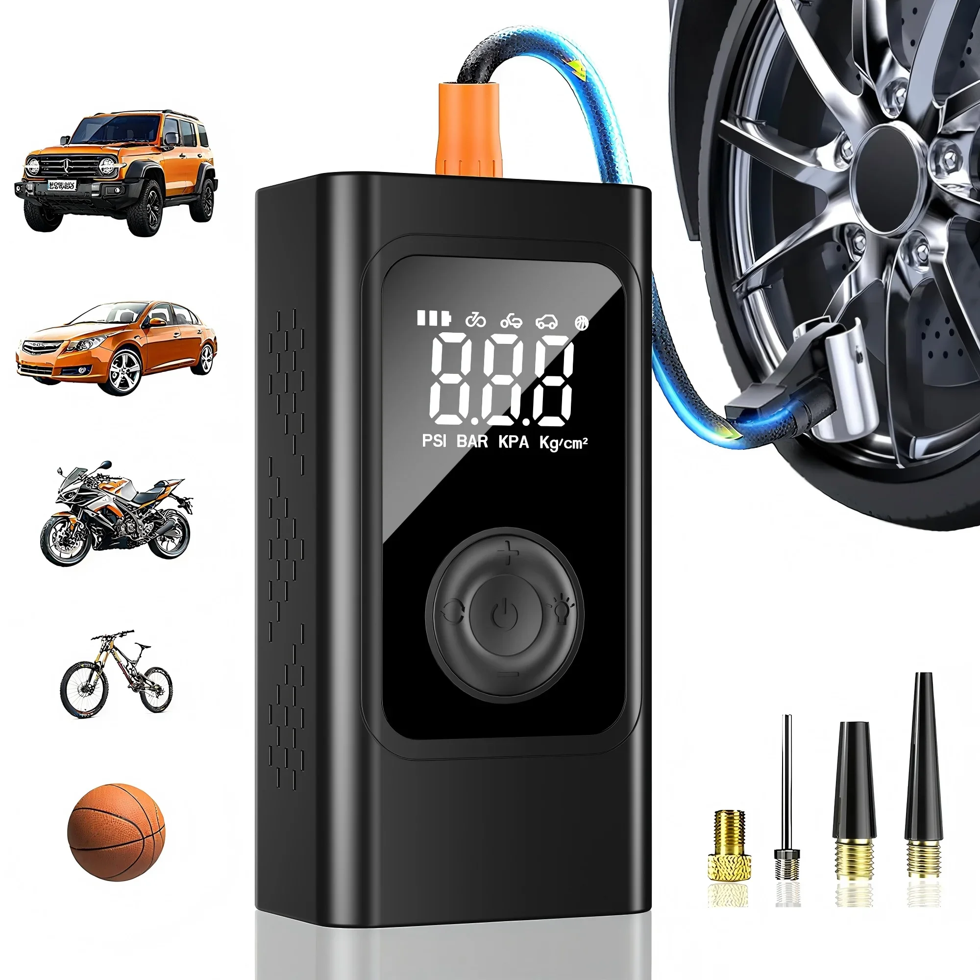 

Портативный автомобильный насос для накачивания шин, мини-электрический воздушный компрессор 150PSI, быстрозаполняющий воздушный насос для автомобиля, мотоцикла, велосипедных шин, шарики