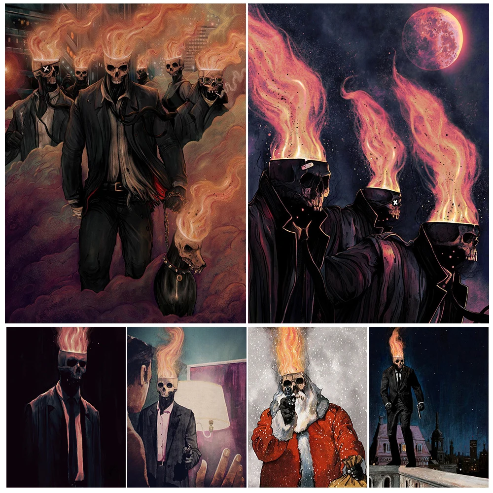 

Skeleton Man In Suit Vintage Wall Art Canvas Painting The Life Of An Urban Gangster Abstract Art Poster Print Home Decoration