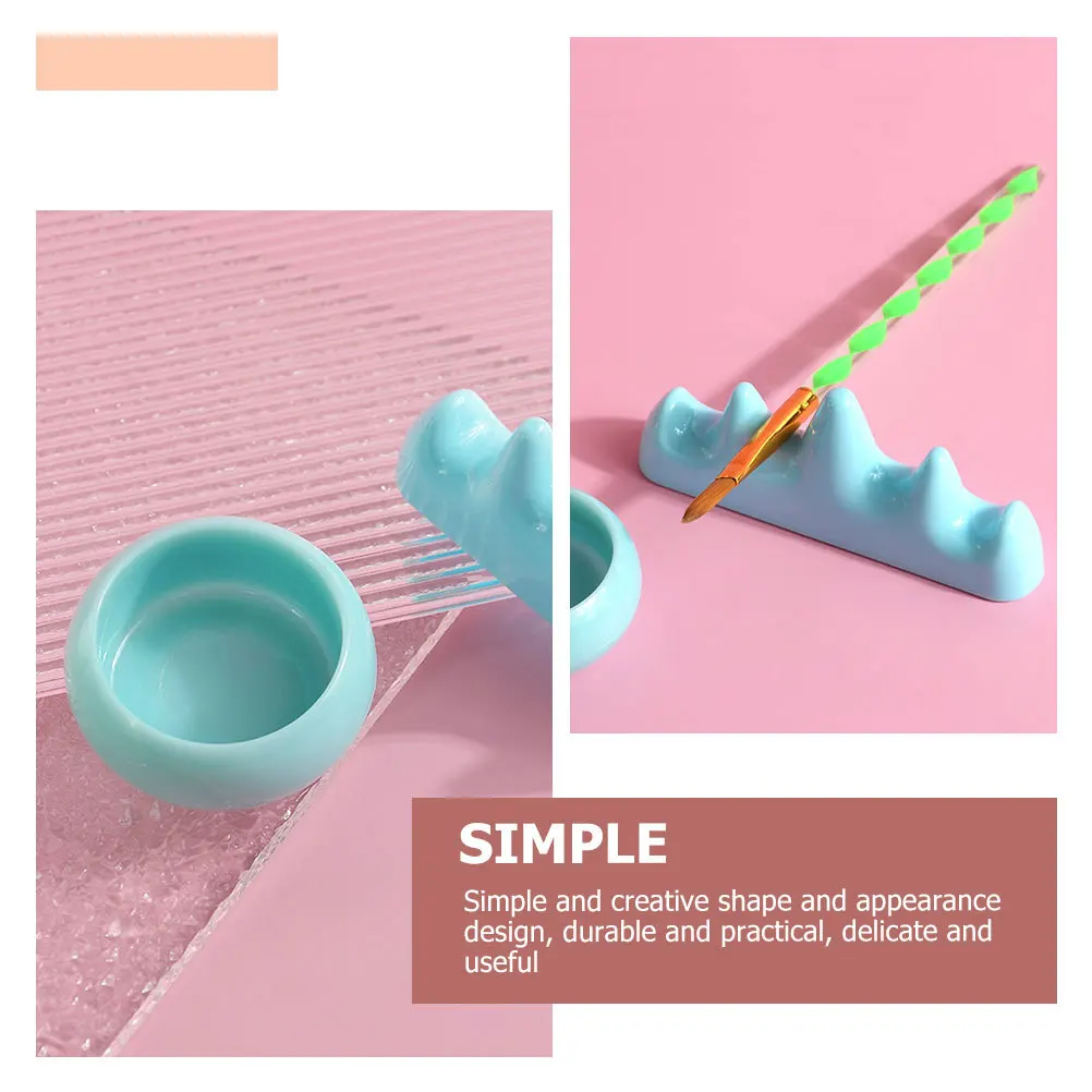 

1Set Nail Pen Washing Cups and Storage Rack Premium Manicure Brush Clean Tool Lightweight Portable Holder for False Natural