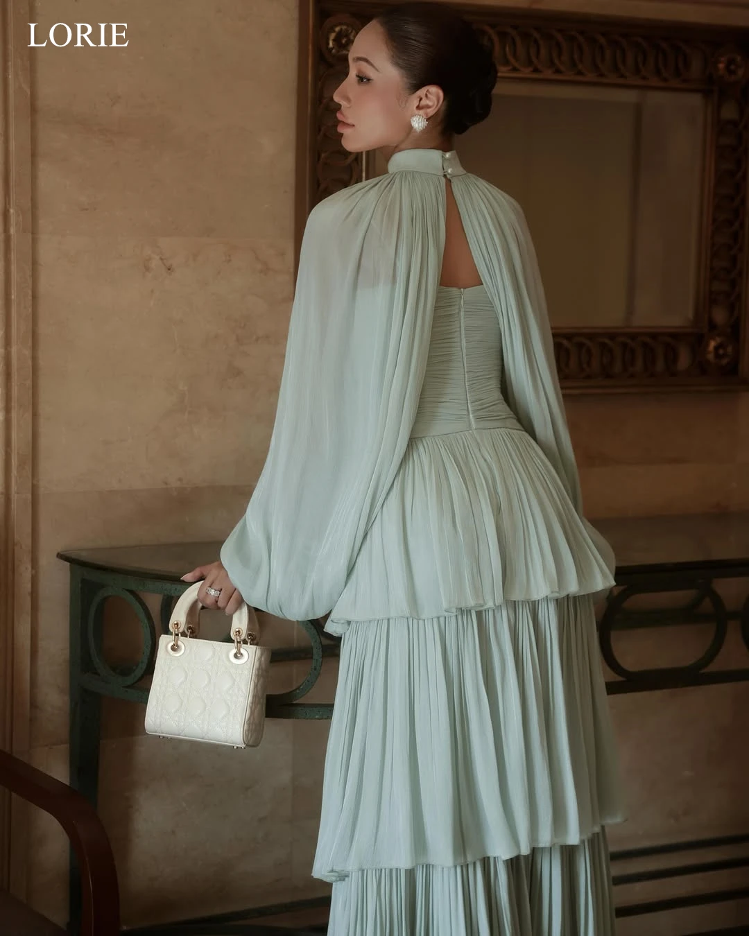 LORIE Elegante, einfarbige Abendkleider, plissiert, trägerlos, abnehmbarer Schal, Ballkleid, drapiert, gestuft, A-Linie, Partykleider, individuell gestaltet