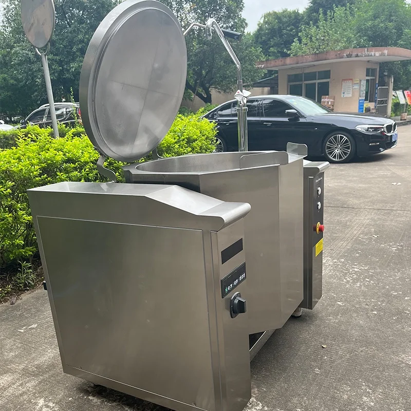 Cucina commerciale 150 litri inclinabile bollente Pan Cuisson macchina induzione zuppa pentola bollente inclinabile bollitore pentola