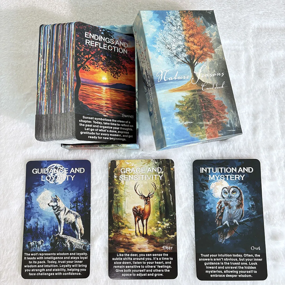

Колода карт «Оракул природы», 54 карты, карты для чтения «Мудрость сезонной жизни и элементарной энергии», инструмент для осознания и гадания
