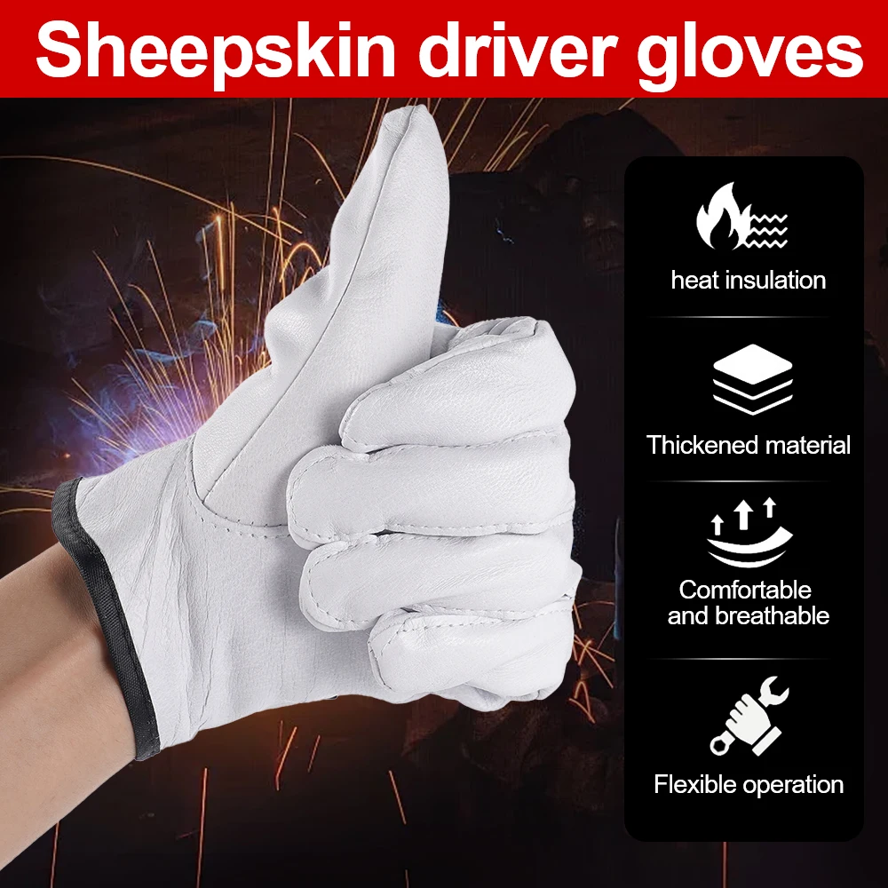 

Work Gloves Cowhide Leather Welding Gloves Heat Resistant Security Protection Safety Work Gloves for Welder 25CM