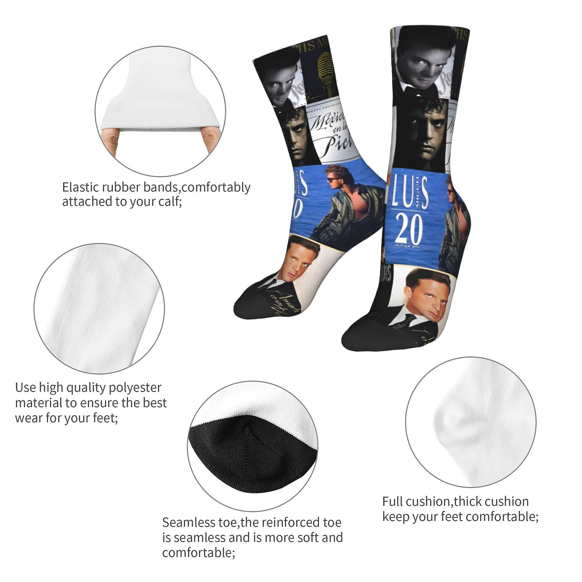 Luis Miguel fan gift Outfits Men Women Socks Sweat Absorbing  Sport Middle Tube Stockings Comfortable Little Small Gifts