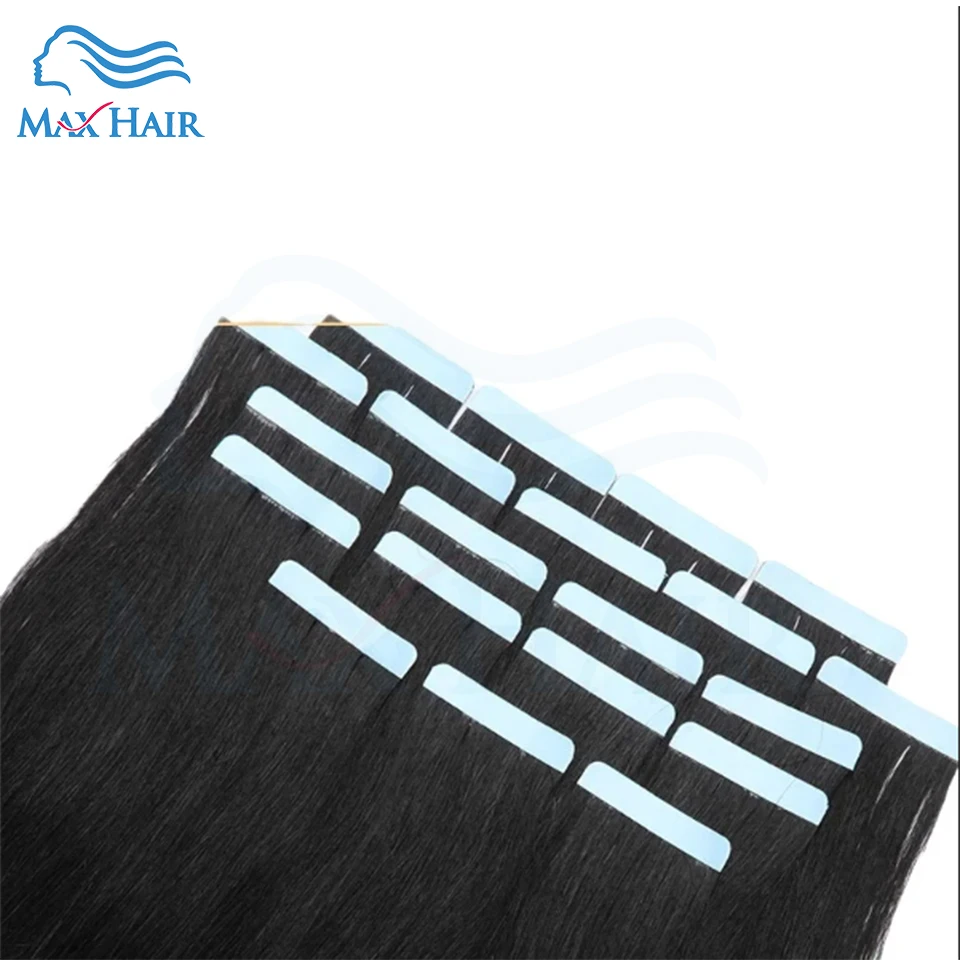 الشعر البشري 16A كامل الشعر نهاية الشريط في ملحقات الشعر المستقيم 40 قطعة/الحزمة الأوروبي ريمي مستقيم لاصق في وصلات الشعر
