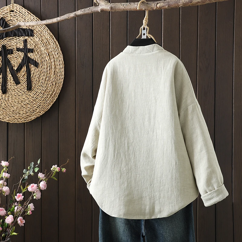 

Женское хлопково-льняное джинто Thiened, осенне-зимнее теплое пальто в китайском стиле в стиле ретро на пуговицах Zen Thi, теплая хлопковая одежда