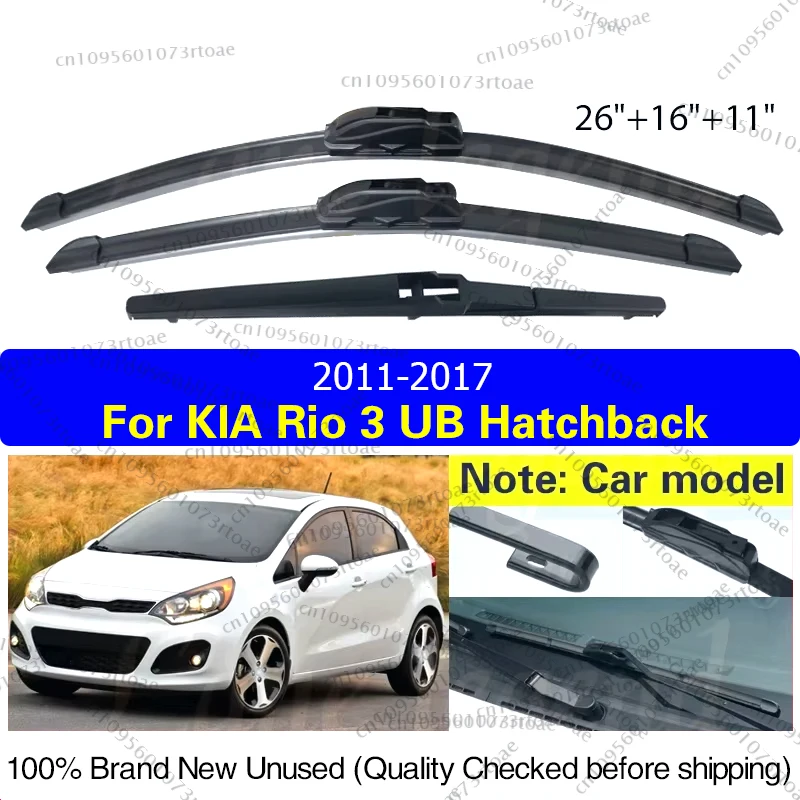 

For Kia Rio 3 UB Hatchback 2011 2012 2013 2014 2015 2016 2017 Car Front Rear Wiper Blades Brushes Cutter Car Accessories J Hook