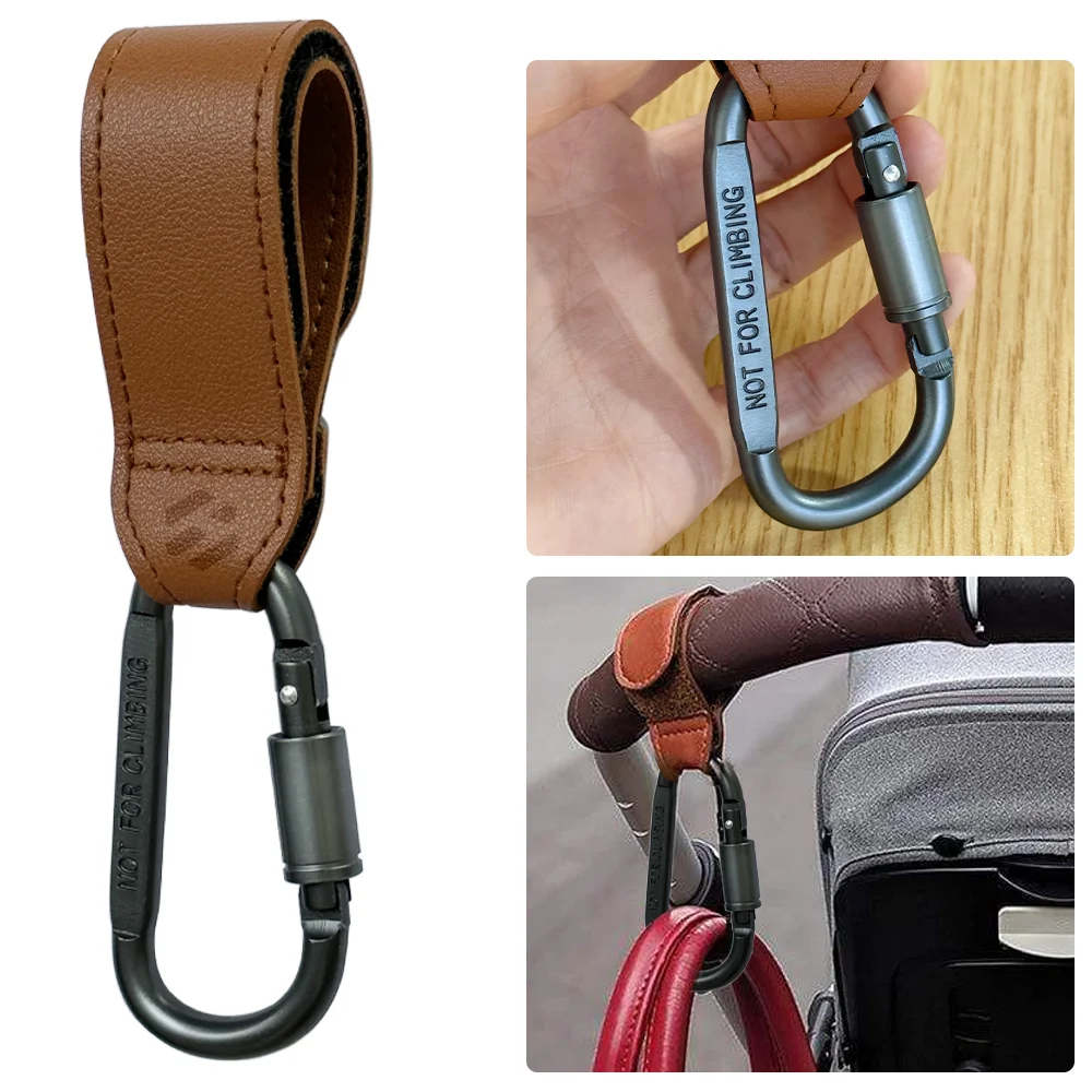

1 Pack Stroller Hooks, Stroller Straps for Diaper Bags,Adjustable Stroller Carabiner Clip,Baby Stroller Accessories