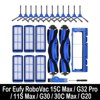 23Pcs / Set for Eufy RoboVac 15C Max / G32 Pro / 11S Max / G30 / 30C Max / G20 Hybrid Sweeping Robot Replacement Accessories